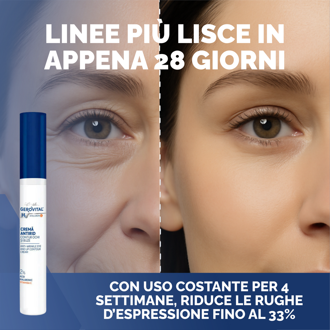 Crema contorno occhi e labbra antirughe Gerovital H3 Hyaluronic C, 15 ml, Farmec 1