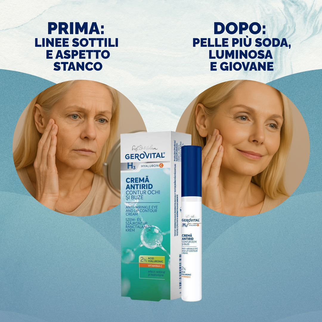 Crema contorno occhi e labbra antirughe Gerovital H3 Hyaluronic C, 15 ml, Farmec 1