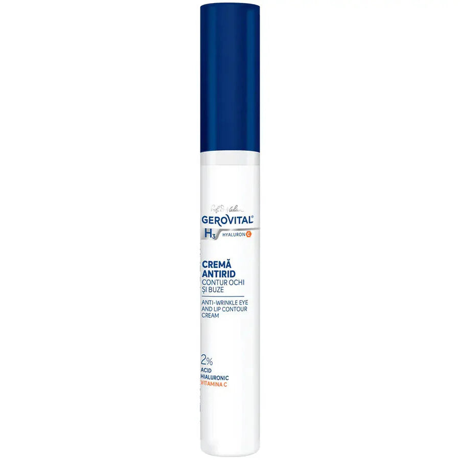 Crema contorno occhi e labbra antirughe Gerovital H3 Hyaluronic C, 15 ml, Farmec 1