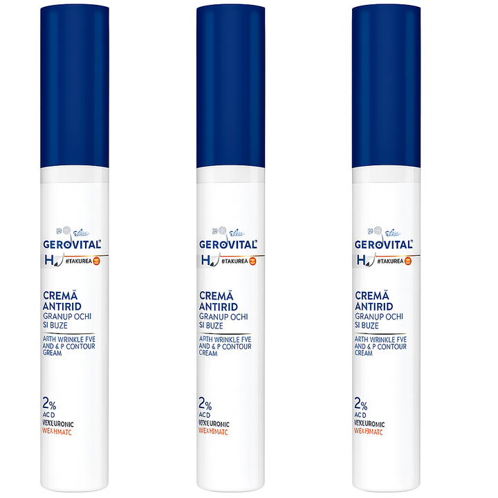 Crema contorno occhi e labbra antirughe Gerovital H3 Hyaluronic C, 15 ml, Farmec 1